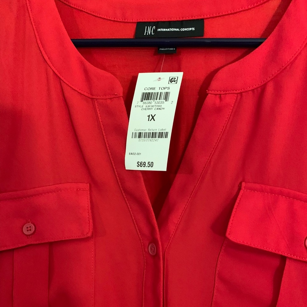 International concepts blouse.  Cherry Candy size 1x.